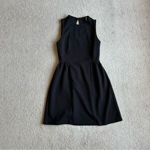 Soprano Black Textured Fit & Flare Dress | Size Small